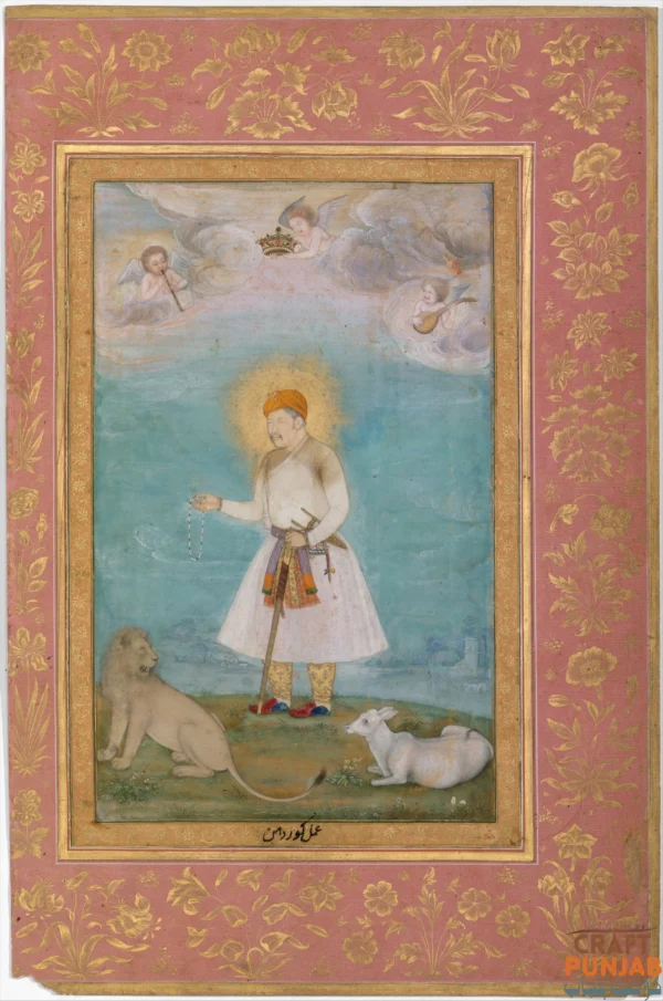 Fine art print after Akbar With Lion and Calf